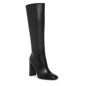 STEVE MADDEN ALLY BLACK LEATHER BOOT
